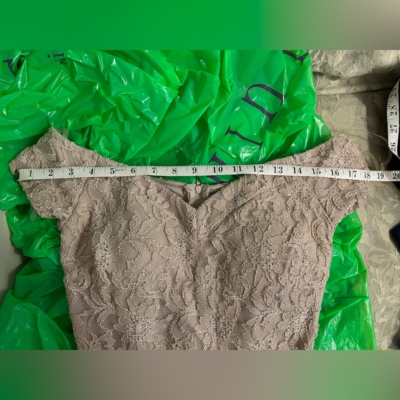 Sequin Hearts | NWT Champagne Lace Gown - Picture 8 of 17